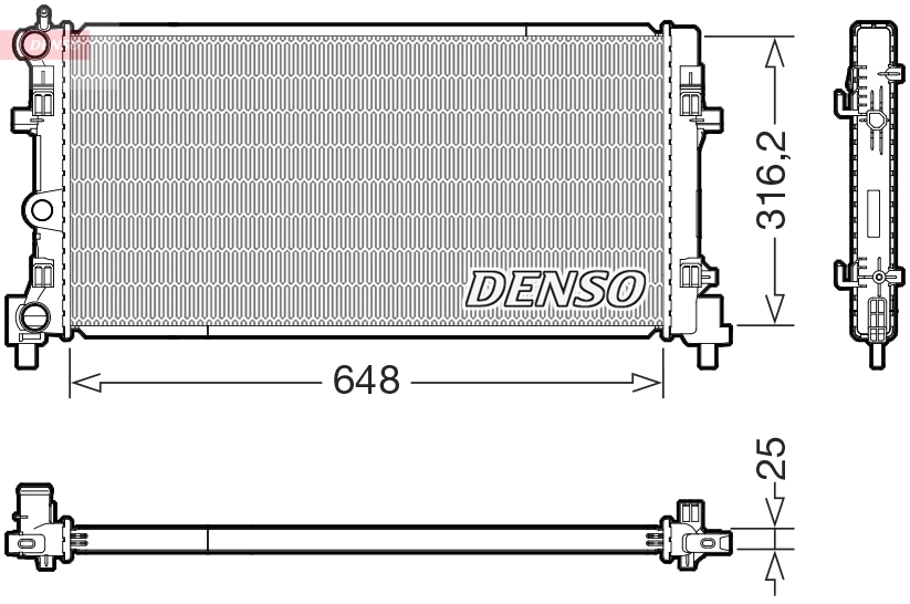 DRM02045 DENSO Радиатор, охлаждение двигателя (фото 1)