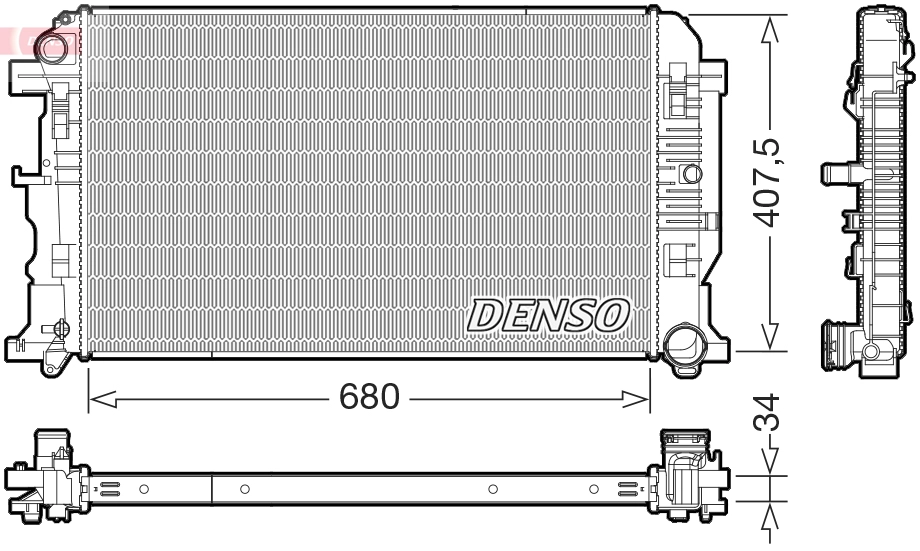 DRM32053 DENSO Радиатор, охлаждение двигателя (фото 1)