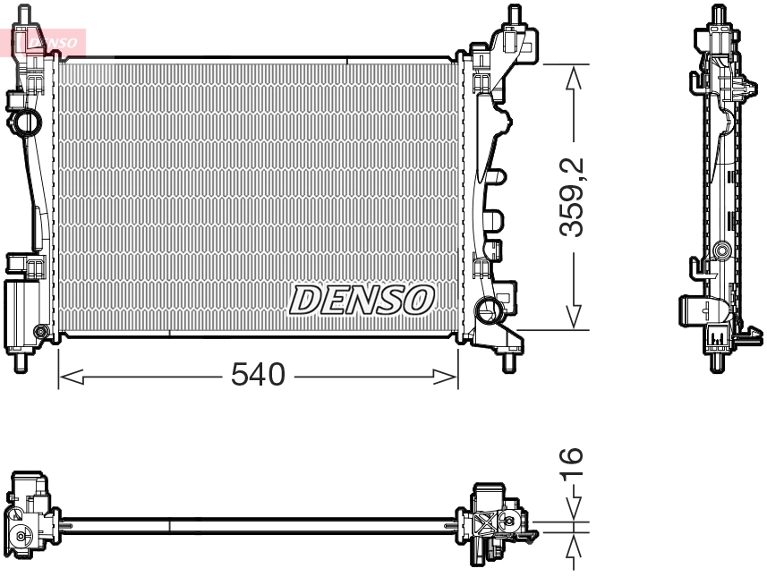 DRM20130 DENSO Радиатор, охлаждение двигателя (фото 1)