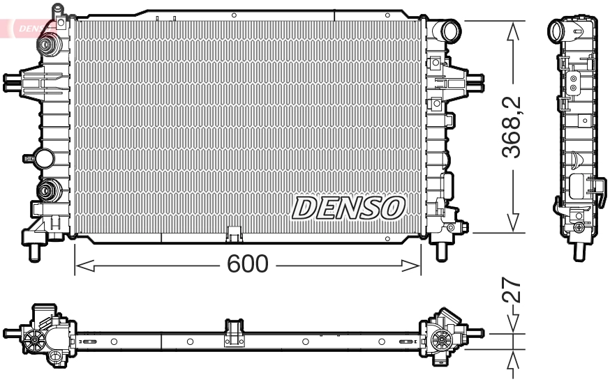 DRM20129 DENSO Радиатор, охлаждение двигателя (фото 1)