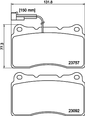 PCP2098 DON Комплект тормозных колодок, дисковый тормоз (фото 1)