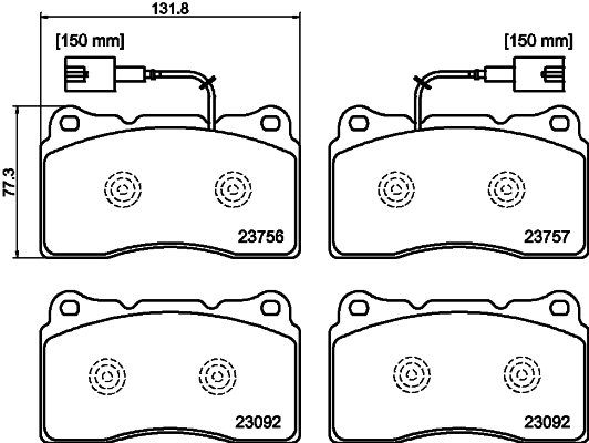 PCP2093 DON Комплект тормозных колодок, дисковый тормоз (фото 1)