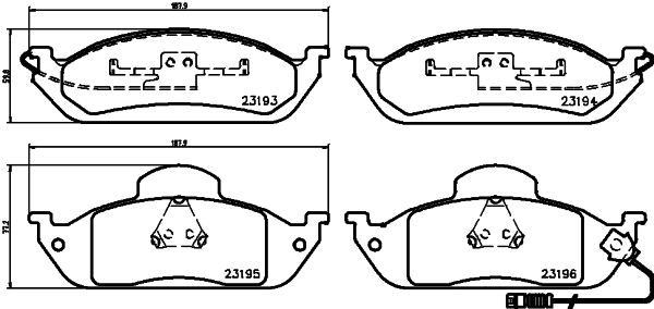 PCP2202 DON Комплект тормозных колодок, дисковый тормоз (фото 1)