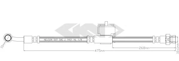 340257 GKN SPIDAN/LOEBRO Тормозной шланг (фото 1)