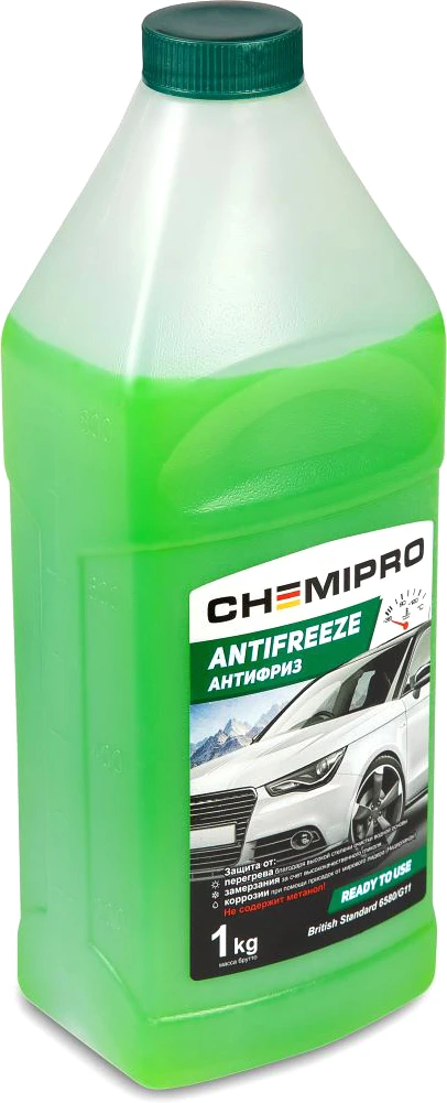 CH004 CHEMIPRO Антифриз Chemipro G11 готовый 1kg зеленый, 0.9л (фото 4)