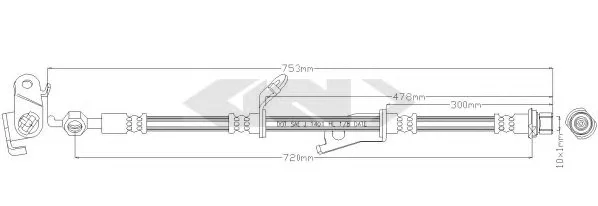 340381 GKN SPIDAN/LOEBRO Тормозной шланг (фото 1)