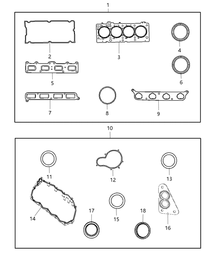 04884443AD CHRYSLER Прокладка головки блока 'крайслер', 04884443ad, group, сша (фото 6)