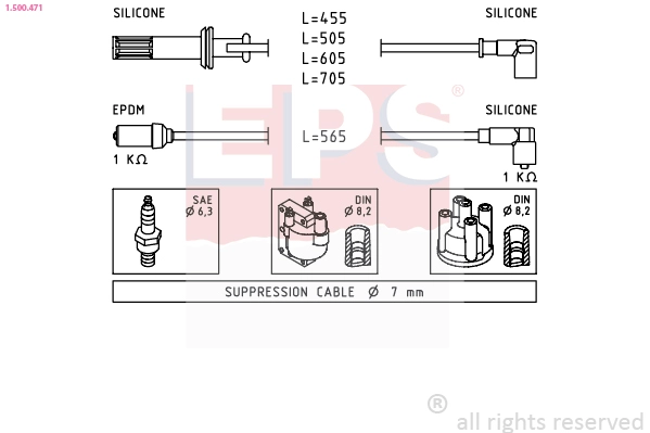1.500.471 EPS Комплект проводов зажигания (фото 2)