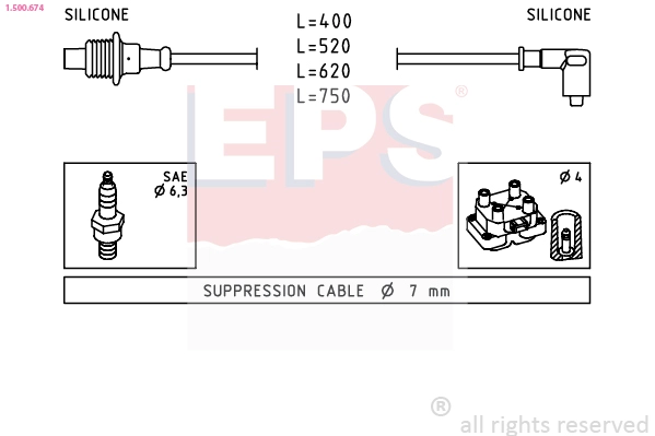1.500.674 EPS Комплект проводов зажигания (фото 2)