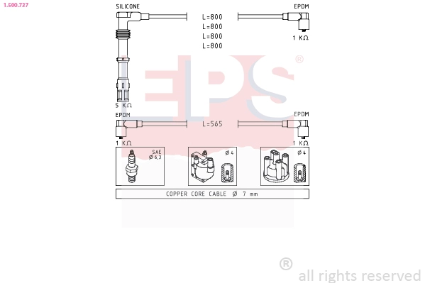 1.500.737 EPS Комплект проводов зажигания (фото 2)