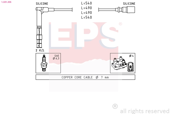 1.501.305 EPS Комплект проводов зажигания (фото 2)