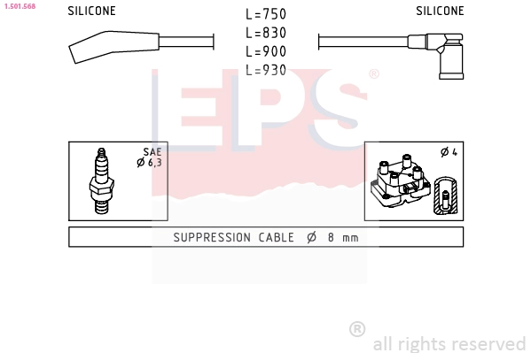 1.501.568 EPS Комплект проводов зажигания (фото 2)