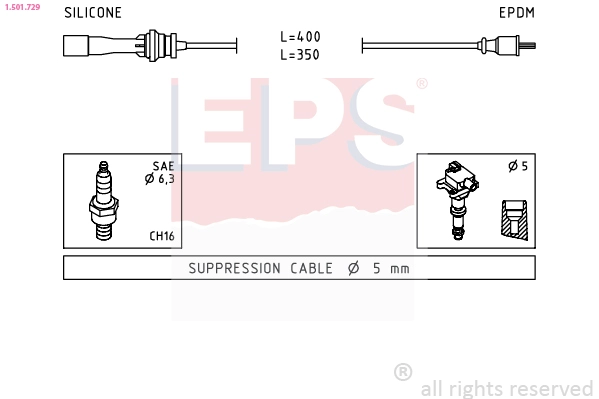 1.501.729 EPS Комплект проводов зажигания (фото 2)