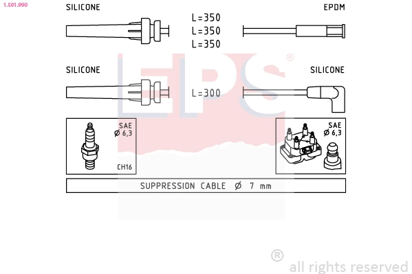 1.501.990 EPS Комплект проводов зажигания (фото 2)