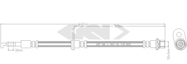 340406 GKN SPIDAN/LOEBRO Тормозной шланг (фото 1)