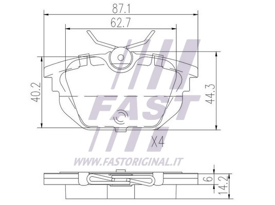 FT29110 FAST Комплект тормозных колодок, дисковый тормоз (фото 1)