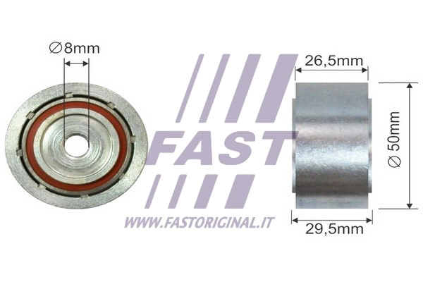 FT44555 FAST Паразитный / ведущий ролик, поликлиновой ремень (фото 1)