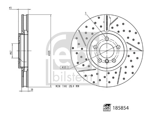 185854 FEBI Тормозной диск (фото 1)