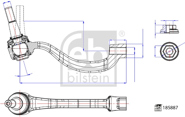 185887 FEBI Наконечник поперечной рулевой тяги (фото 1)