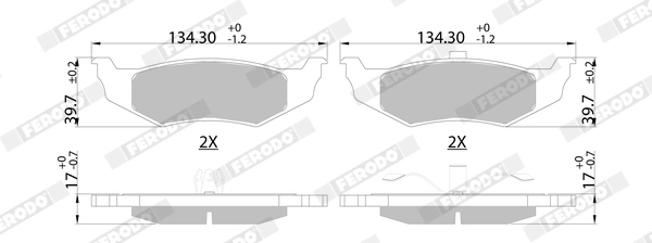 FDB1099 FERODO Комплект тормозных колодок, дисковый тормоз (фото 7)