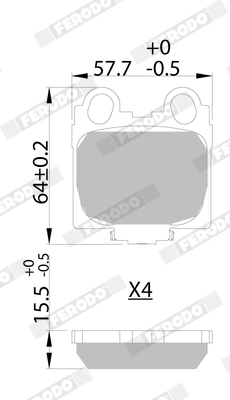 FDB1610 FERODO Комплект тормозных колодок, дисковый тормоз (фото 7)