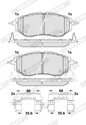 FDB5393 FERODO Комплект тормозных колодок, дисковый тормоз (фото 1)