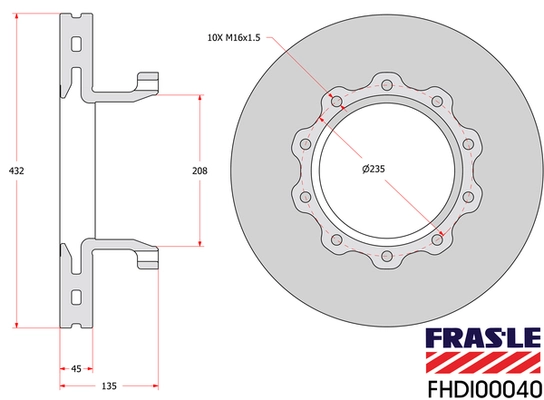 FHDI00040 FRAS-LE Тормозной диск (фото 2)