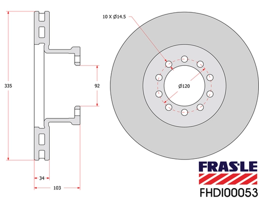 FHDI00053 FRAS-LE Тормозной диск (фото 2)