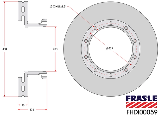 FHDI00059 FRAS-LE Тормозной диск (фото 2)