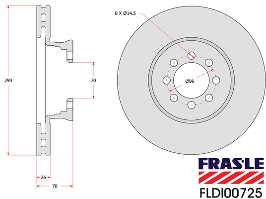 FLDI00725 FRAS-LE Тормозной диск (фото 2)