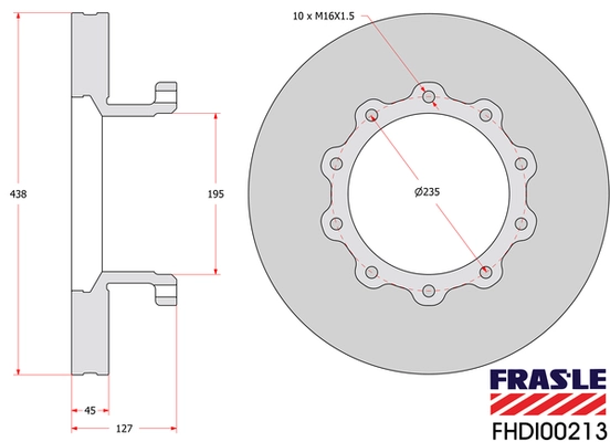 FHDI00213 FRAS-LE Тормозной диск (фото 2)