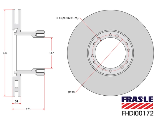 FHDI00172 FRAS-LE Тормозной диск (фото 2)