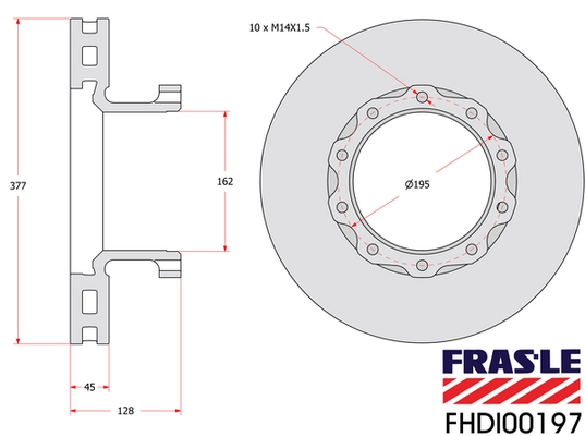 FHDI00197 FRAS-LE Тормозной диск (фото 2)
