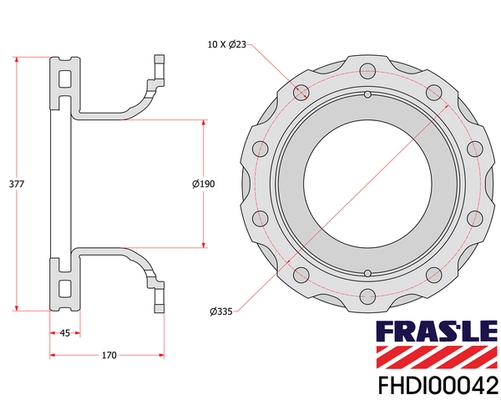 FHDI00042 FRAS-LE Тормозной диск (фото 2)