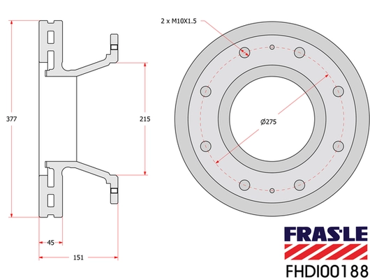 FHDI00188 FRAS-LE Тормозной диск (фото 3)