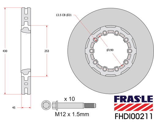 FHDI00211 FRAS-LE Тормозной диск (фото 3)