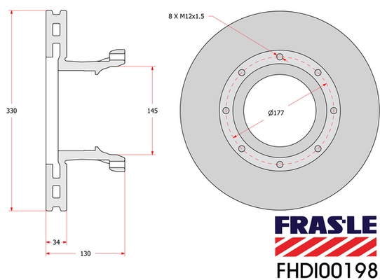 FHDI00198 FRAS-LE Тормозной диск (фото 2)