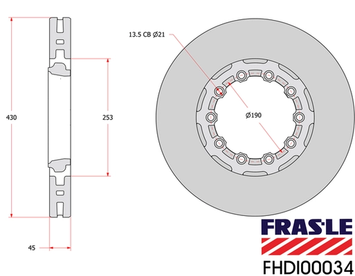 FHDI00034 FRAS-LE Тормозной диск (фото 2)