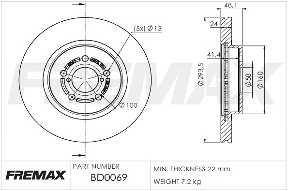 BD-0069 FREMAX Тормозной диск (фото 1)