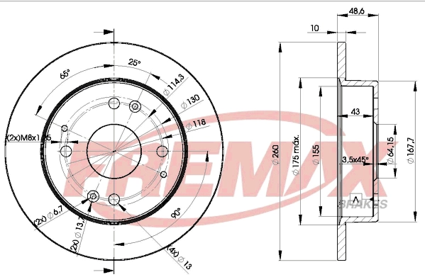 BD-0835 FREMAX Тормозной диск (фото 1)