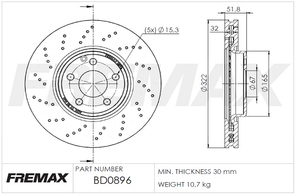 BD-0896 FREMAX Тормозной диск (фото 2)