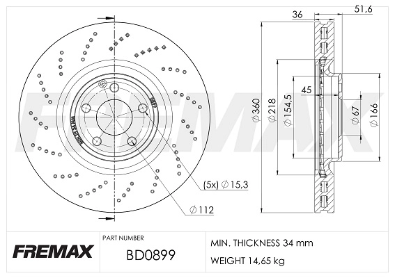 BD-0899 FREMAX Тормозной диск (фото 2)