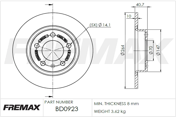 BD-0923 FREMAX Тормозной диск (фото 3)