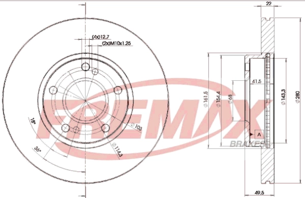 BD-1057 FREMAX Тормозной диск (фото 1)