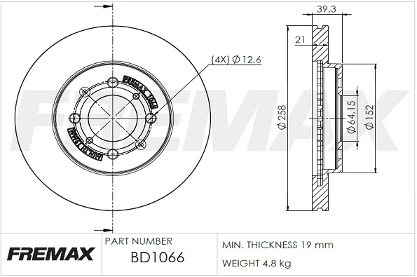 BD-1066 FREMAX Тормозной диск (фото 3)