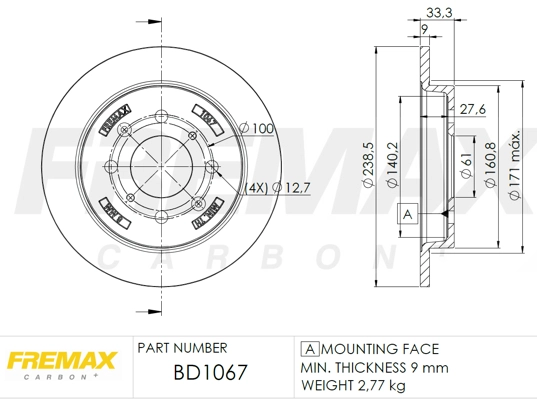 BD-1067 FREMAX Тормозной диск (фото 3)