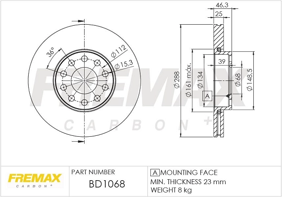 BD-1068 FREMAX Тормозной диск (фото 1)