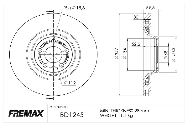 BD-1245 FREMAX Тормозной диск (фото 1)