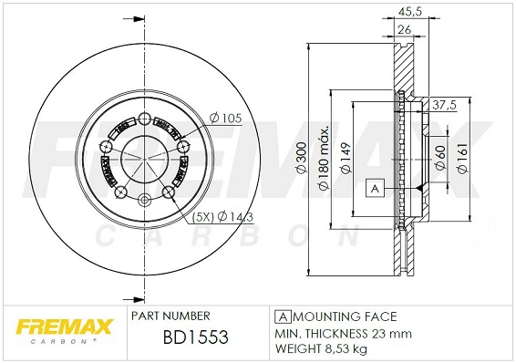 BD-1553 FREMAX Тормозной диск (фото 3)