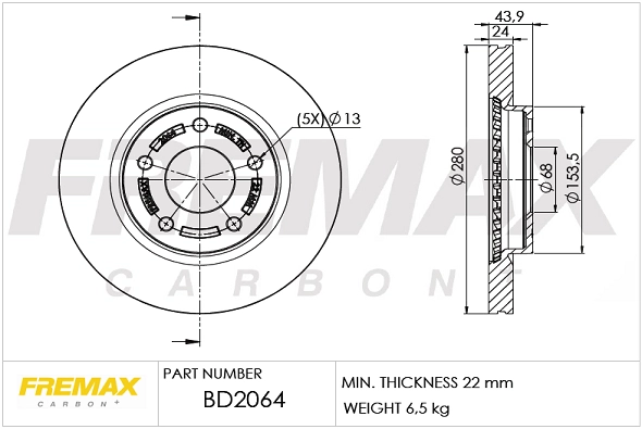 BD-2064 FREMAX Тормозной диск (фото 3)